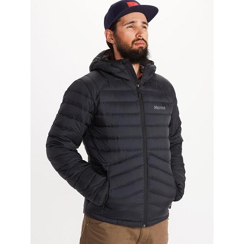 Marmot Down Hoody Jackets - Mens Down Jacket Black CA5062784 Canada